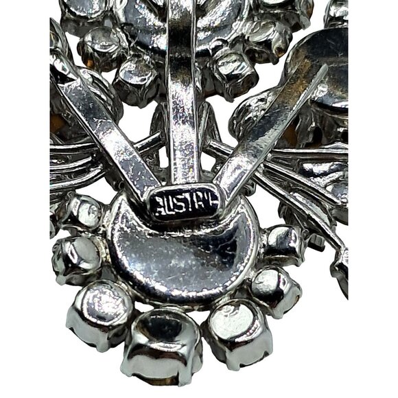 Austria Alexandrite Rhinestone Brooch Purple Blue Austrian Pin Vintage Costume J - Picture 6 of 11